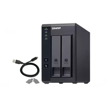 QNAP 2 Bay USB Type-C Direct Attached Storage con RAID hardware | TR-002 | Micro | 6 GB | nero