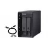 QNAP 2 Bay USB Type-C Direct Attached Storage con RAID hardware | TR-002 | Micro | 6 GB | nero