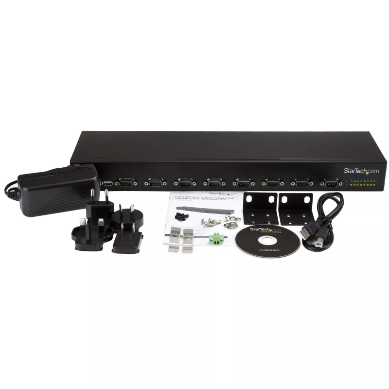 Hub adattatore USB a seriale 8 porte StarTech.com, USB 2.0, seriale, nero, alluminio, 36 W, 100 - 240 V