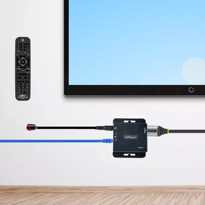 StarTech.com extender HDMI 4K su cavo Ethernet CAT6/CAT5, extender video 4K 30Hz o 1080p 60Hz, HDMI su cavo Ethernet, kit trasmettitore e ricevitore HDMI, telecomando IR