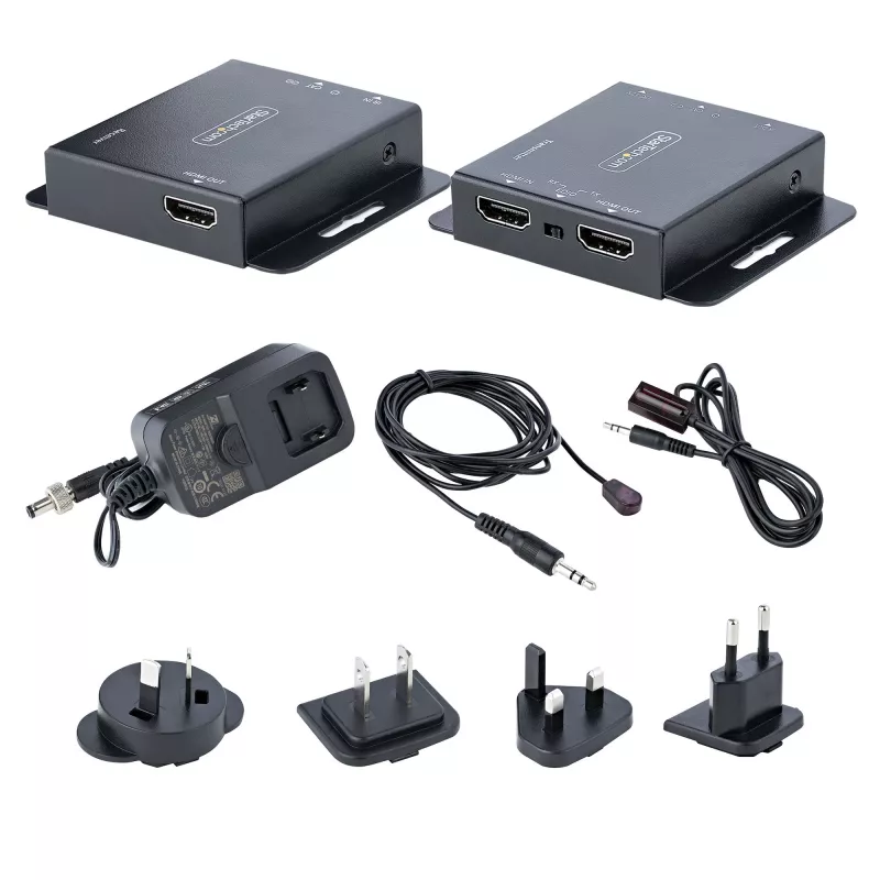 StarTech.com extender HDMI 4K su cavo Ethernet CAT6/CAT5, extender video 4K 30Hz o 1080p 60Hz, HDMI su cavo Ethernet, kit trasmettitore e ricevitore HDMI, telecomando IR