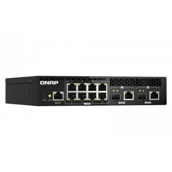 QNAP QSW-M2108R-2C switch di rete gestito L2 2.5G Ethernet (100/1000/2500) Power over Ethernet (PoE) nero