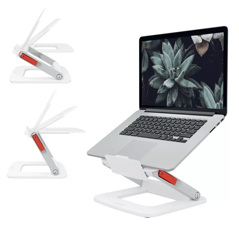 Leitz Ergo 64240001 supporto regolabile multi-angolo per laptop, pieghevole, 13-15 pollici (33-38,1 cm), bianco