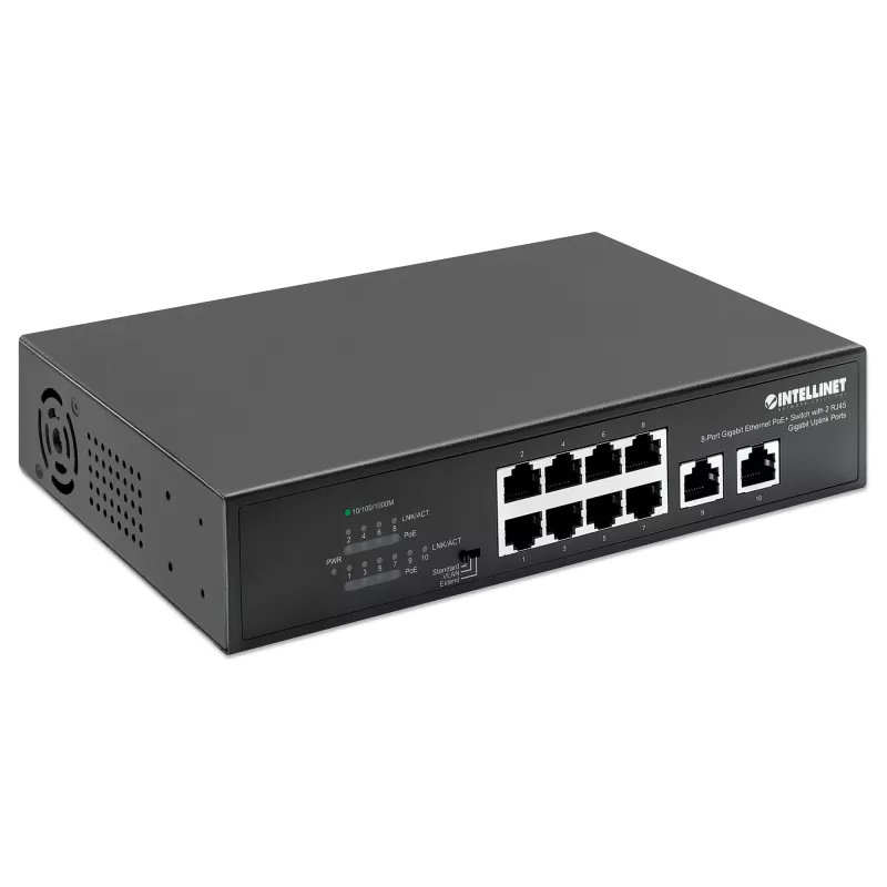 Intellinet Switch Gigabit Ethernet PoE+ 8 porte 120W 2 porte uplink