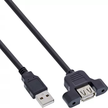 InLine Cavo adattatore USB 2.0 Type-A maschio / A femmina per staffa, 0,6 m
