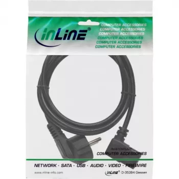 InLine Cavo di alimentazione, CEE 7/7 angolato / IEC C13 3 poli maschio angolato, 0,5 m