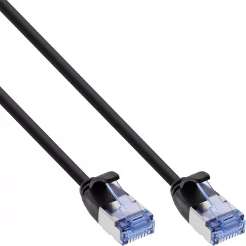 Cavo patch InLine sottile rotondo U/FTP Cat.6A nero 0,5 m