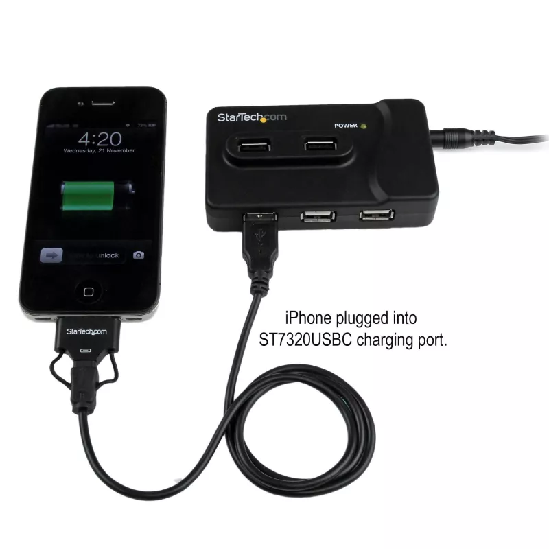 StarTech.com Hub combinato USB 3.0 / USB 2.0 a 6 porte con porta di ricarica 2A – 2x USB 3.0 e 4x USB 2.0