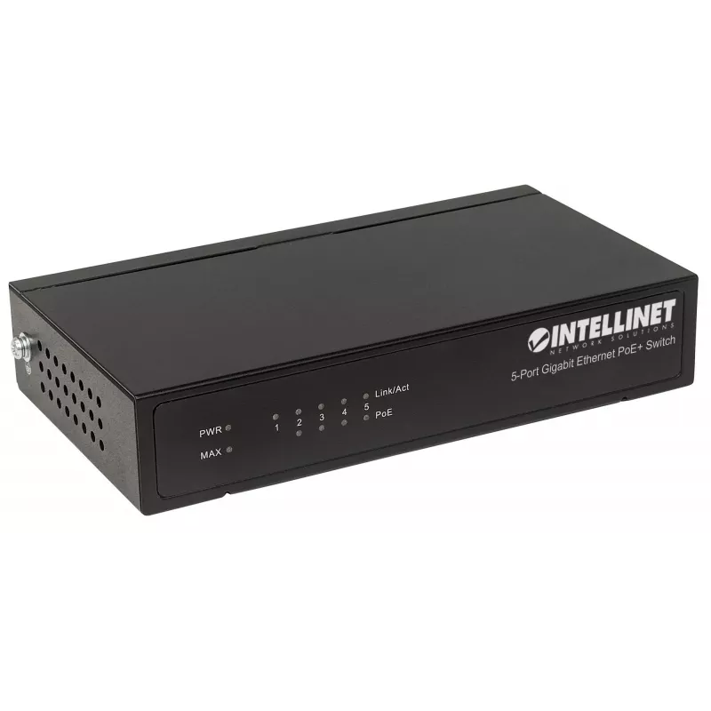 Intellinet Switch Gigabit Ethernet PoE+ a 5 porte, 4 porte PSE, conforme IEEE 802.3at/af Power over Ethernet (PoE+/PoE), 60 W, desktop