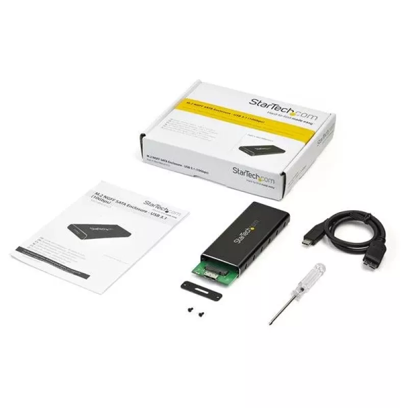 StarTech.com Case per SSD M.2 per SSD M.2 SATA - USB 3.1 (10 Gbit/s) con cavo USB-C