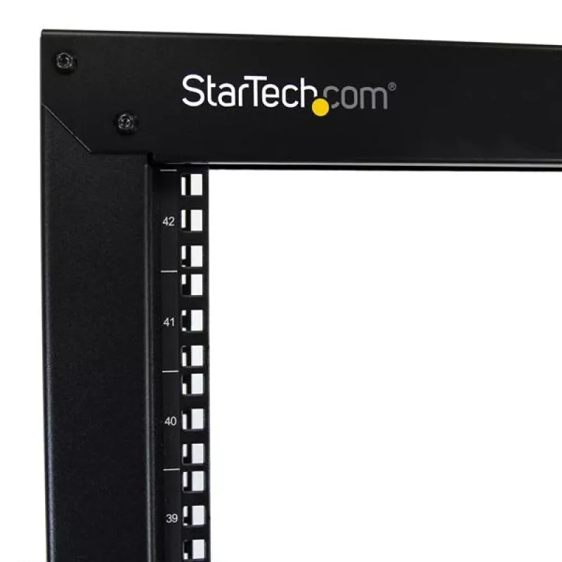 StarTech.com Rack server open-frame mobile 2 montanti 42U, rack di rete 19 pollici a due montanti con ruote, rack aperto mobile per apparecchiature AV/dati/media/IT, rack per computer per casa/ufficio - ruote incluse