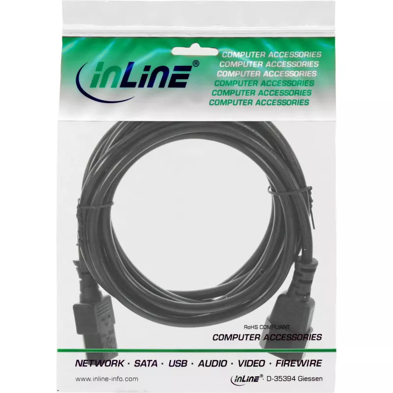 Prolunga cavo alimentazione C13/C14 InLine 16632B nero 3 m