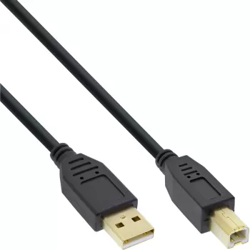 InLine 34503S cavo USB 2.0 Type A maschio a Type B maschio, nero, contatti dorati, 0,3 m