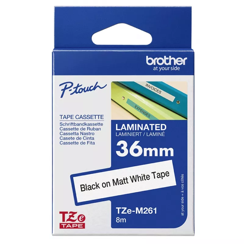 Brother TZE-M261 nastro per etichettatrice nero su bianco