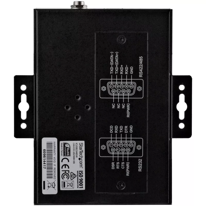 StarTech.com Hub seriale 4 porte USB su adattatore RS232/RS485/RS422 - Hub convertitore seriale USB 2.0 su DB9 industriale - Certificato IP30 - Hub seriale in metallo per montaggio su guida DIN - Protezione ESD 15kV
