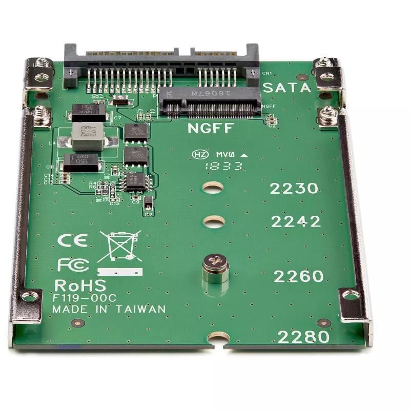 StarTech.com Adattatore da SSD M.2 SATA a SATA 2,5 pollici - Convertitore da M.2 NGFF a SATA - 7 mm - Supporto open-frame - Adattatore per disco M2