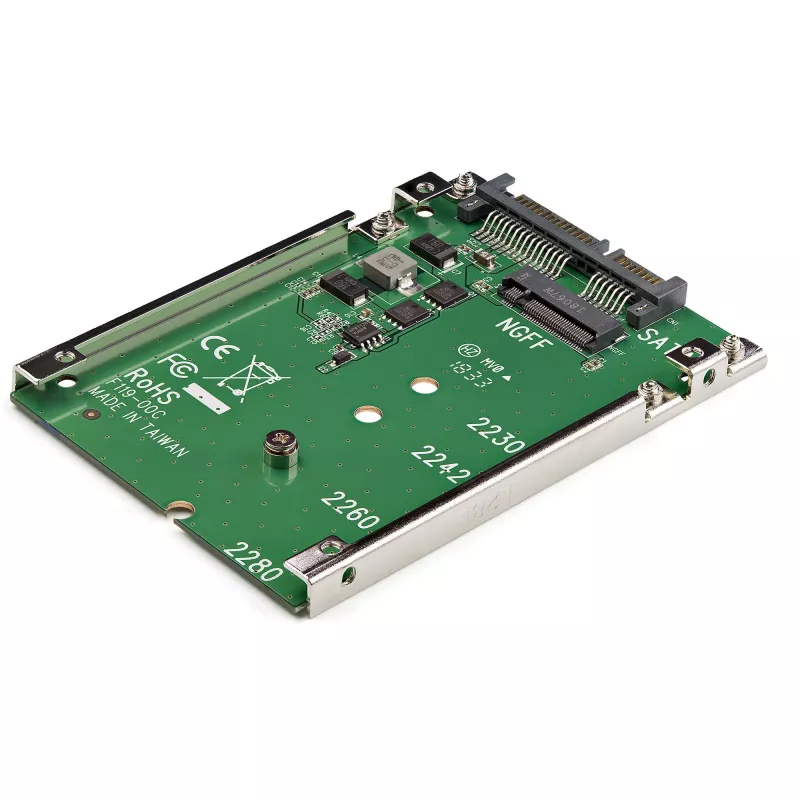 StarTech.com Adattatore da SSD M.2 SATA a SATA 2,5 pollici - Convertitore da M.2 NGFF a SATA - 7 mm - Supporto open-frame - Adattatore per disco M2