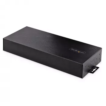 StarTech.com Hub USB 3.0 industriale 16 porte 5Gbps, metallo, montaggio DIN/a superficie/rack, protezione ESD, alimentazione con morsettiera, fino a 120 W di ricarica USB condivisa, hub/switch dual-host