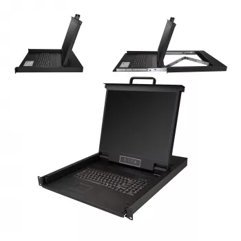 StarTech.com Console KVM rackmount – KVM VGA single-port con monitor LCD 19 inch per armadio server – Cassetto KVM LCD universale 1HE completo di cavi e hardware – Supporto USB – 50.000 MTBF