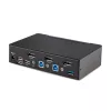 StarTech.com switch KVM DisplayPort 2 porte, 8K 60Hz / 4K 144Hz, singolo display, DP 1.4, 2x porte USB 3.0, 4x porte USB 2.0 HID, commutazione a pulsante e hotkey, conforme TAA - indipendente dal sistema operativo, case in metallo