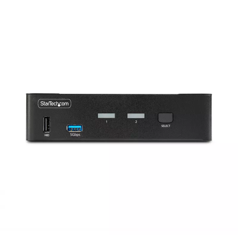 StarTech.com switch KVM DisplayPort 2 porte, 8K 60Hz / 4K 144Hz, singolo display, DP 1.4, 2x porte USB 3.0, 4x porte USB 2.0 HID, commutazione a pulsante e hotkey, conforme TAA - indipendente dal sistema operativo, case in metallo