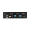 StarTech.com switch KVM DisplayPort 2 porte, 8K 60Hz / 4K 144Hz, singolo display, DP 1.4, 2x porte USB 3.0, 4x porte USB 2.0 HID, commutazione a pulsante e hotkey, conforme TAA - indipendente dal sistema operativo, case in metallo