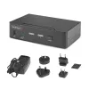 StarTech.com switch KVM DisplayPort 2 porte, 8K 60Hz / 4K 144Hz, singolo display, DP 1.4, 2x porte USB 3.0, 4x porte USB 2.0 HID, commutazione a pulsante e hotkey, conforme TAA - indipendente dal sistema operativo, case in metallo