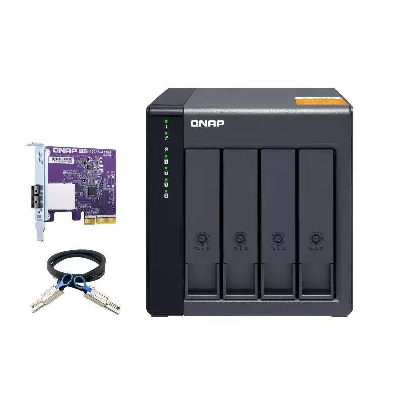 QNAP contenitore di storage JBOD desktop SATA 6Gbps ad alte prestazioni | TL-D400S | nero