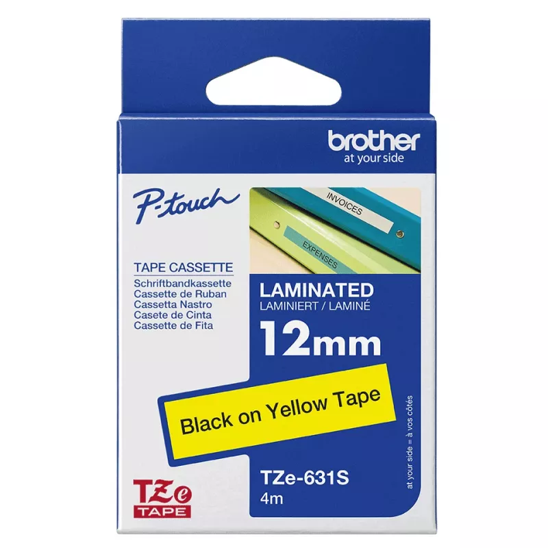 Brother TZE631S nastro per etichette nero su giallo TZe