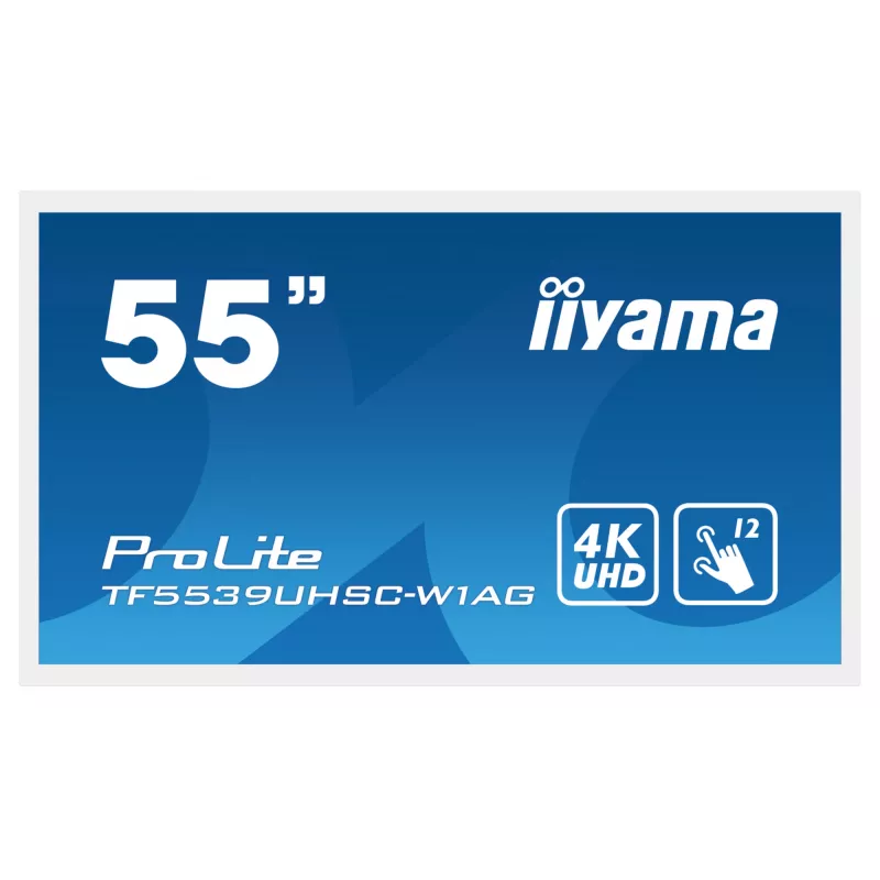 Display signage iiyama TF5539UHSC-W1AG 139,7 cm (55 inch) LED 500 cd/m² 4K Ultra HD bianco touchscreen 24/7