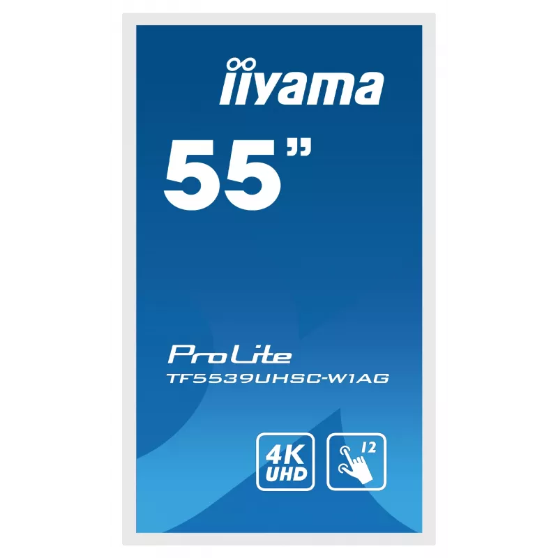 Display signage iiyama TF5539UHSC-W1AG 139,7 cm (55 inch) LED 500 cd/m² 4K Ultra HD bianco touchscreen 24/7