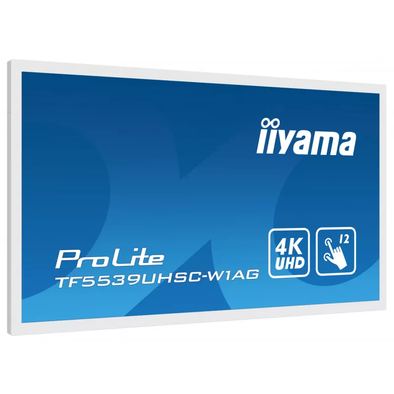 Display signage iiyama TF5539UHSC-W1AG 139,7 cm (55 inch) LED 500 cd/m² 4K Ultra HD bianco touchscreen 24/7