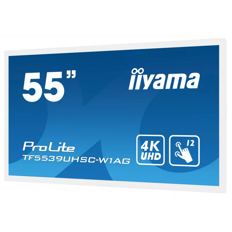 Display signage iiyama TF5539UHSC-W1AG 139,7 cm (55 inch) LED 500 cd/m² 4K Ultra HD bianco touchscreen 24/7