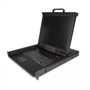StarTech.com console KVM rackmount - KVM VGA a porta singola con monitor LCD da 17 pollici per rack server - cassetto KVM LCD 1U universale completo con cavi e hardware - supporto USB - 50.000 MTBF