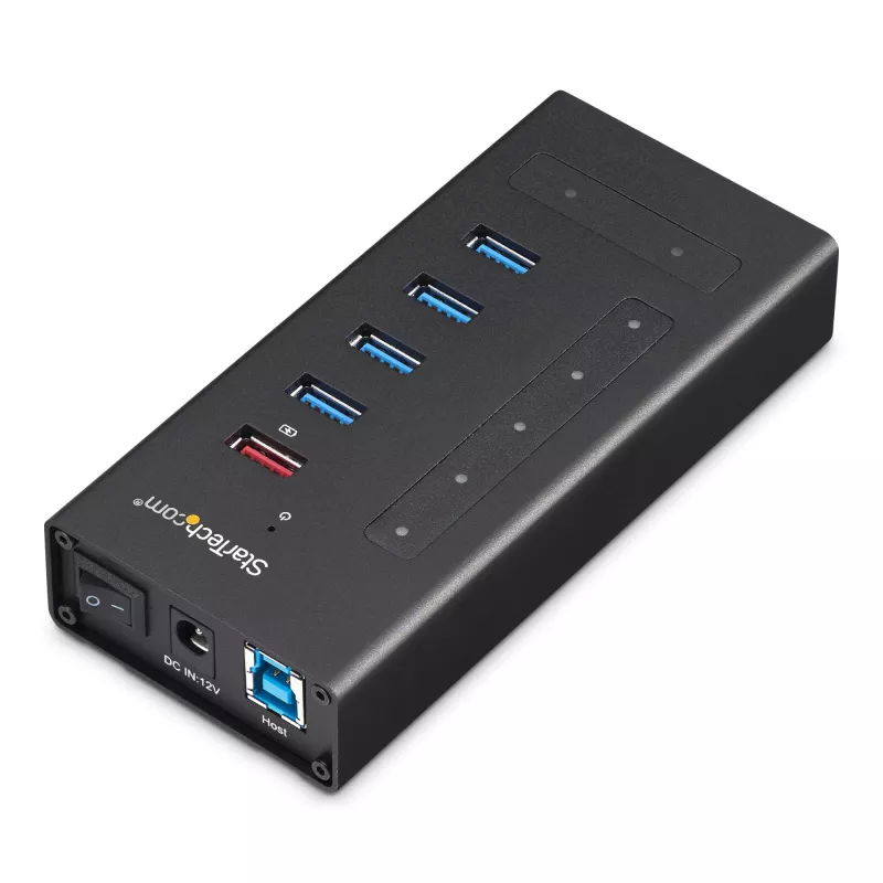StarTech.com HB30C5A2CST hub USB 3.0 a 7 porte, da USB-C a 5x USB-A e 2x USB-C, porta di ricarica rapida, industriale, in metallo
