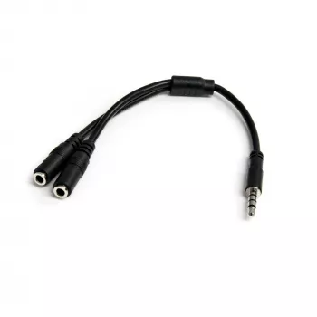 StarTech.com adattatore per cuffie con connettori separati cuffie/microfono – 3,5 mm a 4 poli a 2x 3,5 mm a 3 poli connettore maschio/femmina