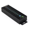 StarTech.com hub USB 3.0 a 10 porte con alimentatore - hub USB-A industriale in metallo con protezione ESD e da sovratensione 350 W – montaggio su guida DIN/parete/tavolo – hub High-Speed USB 3.2 Gen 1 (5 Gbit/s)