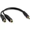StarTech.com cavo splitter stereo da 15 cm – connettore maschio 3,5 mm a 2x connettore femmina 3,5 mm