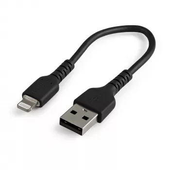 StarTech.com cavo USB-A a Lightning nero resistente da 15 cm – cavo di rete di ricarica/sincronizzazione USB Type-A a Lightning in fibra aramidica robusto – certificato Apple MFi per iPad/iPhone 12