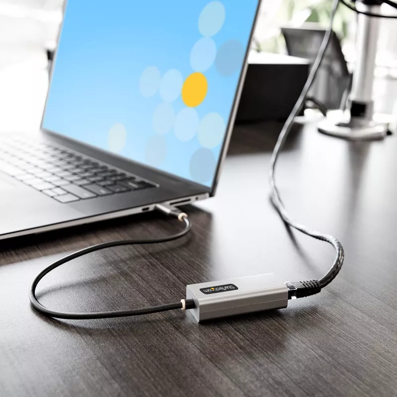 StarTech.com US1GC30B2 adattatore da USB-C a Gigabit Ethernet, USB 3.0, 10/100/1000 Mbps, ASIX AX88179A, cavo da 30 cm, grigio
