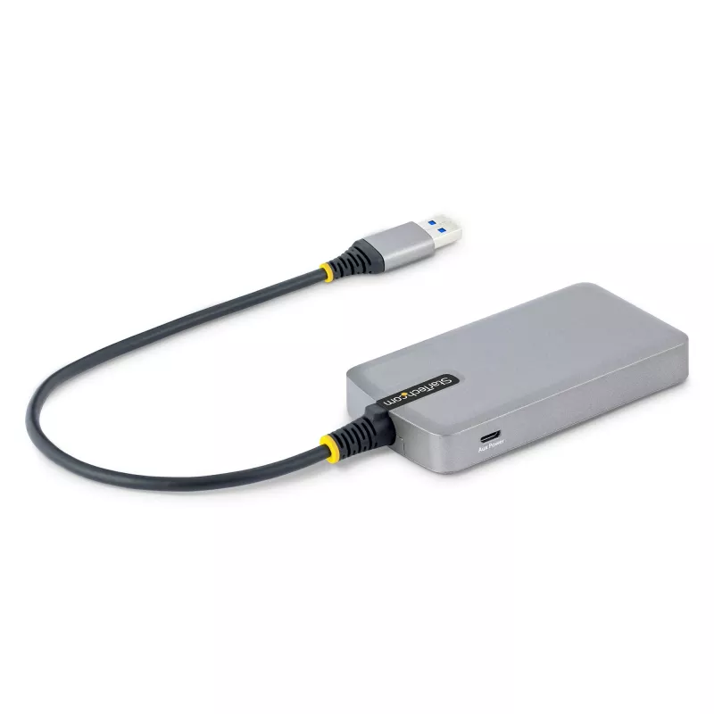 StarTech.com hub USB 4 porte – USB 3.0 5 Gbit/s, bus-powered, hub da USB-A a 4x USB-A con ingresso di alimentazione ausiliaria opzionale – hub USB portatile per desktop/laptop, cavo da 30 cm, hub di espansione USB