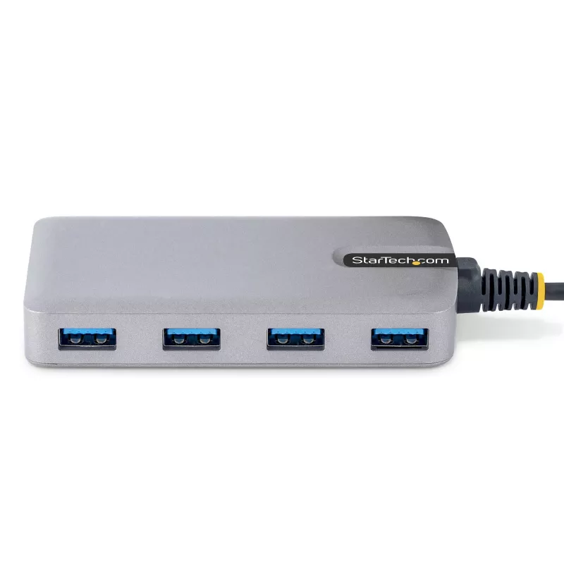 StarTech.com hub USB 4 porte – USB 3.0 5 Gbit/s, bus-powered, hub da USB-A a 4x USB-A con ingresso di alimentazione ausiliaria opzionale – hub USB portatile per desktop/laptop, cavo da 30 cm, hub di espansione USB