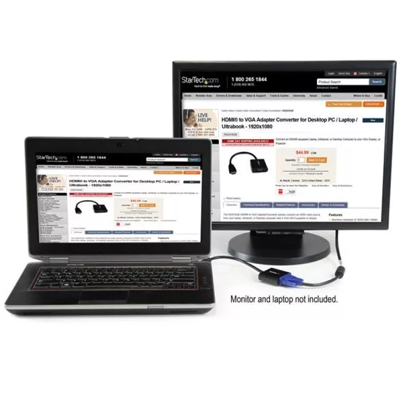 StarTech.com convertitore adattatore HDMI su VGA per PC desktop / laptop / ultrabook – 1920x1080