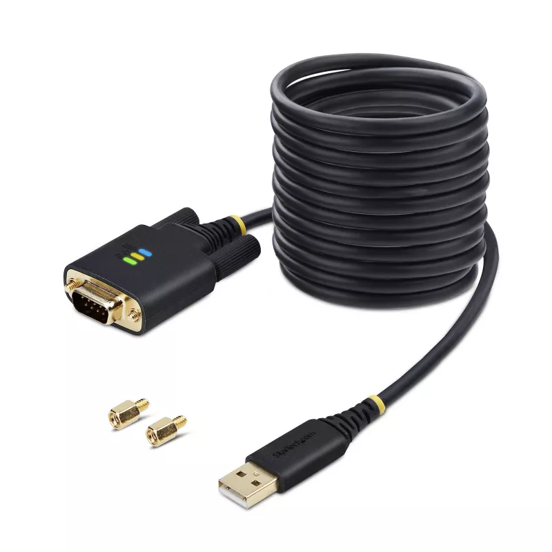 StarTech.com cavo adattatore da USB a seriale 3 m, mantenimento COM, viti/dadi sostituibili, da USB-A a DB9 RS232, IC FTDI, protezione ESD, Windows/macOS/Linux