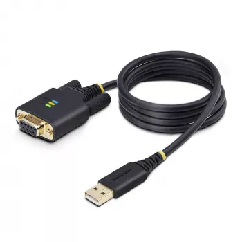 StarTech.com cavo adattatore seriale da USB a null modem 1 m, viti/dadi DB9 sostituibili, COM Retention, da USB-A a RS232, FTDI, protezione ESD livello 4, Windows/macOS/ChromeOS/Linux – costruzione robusta in TPE