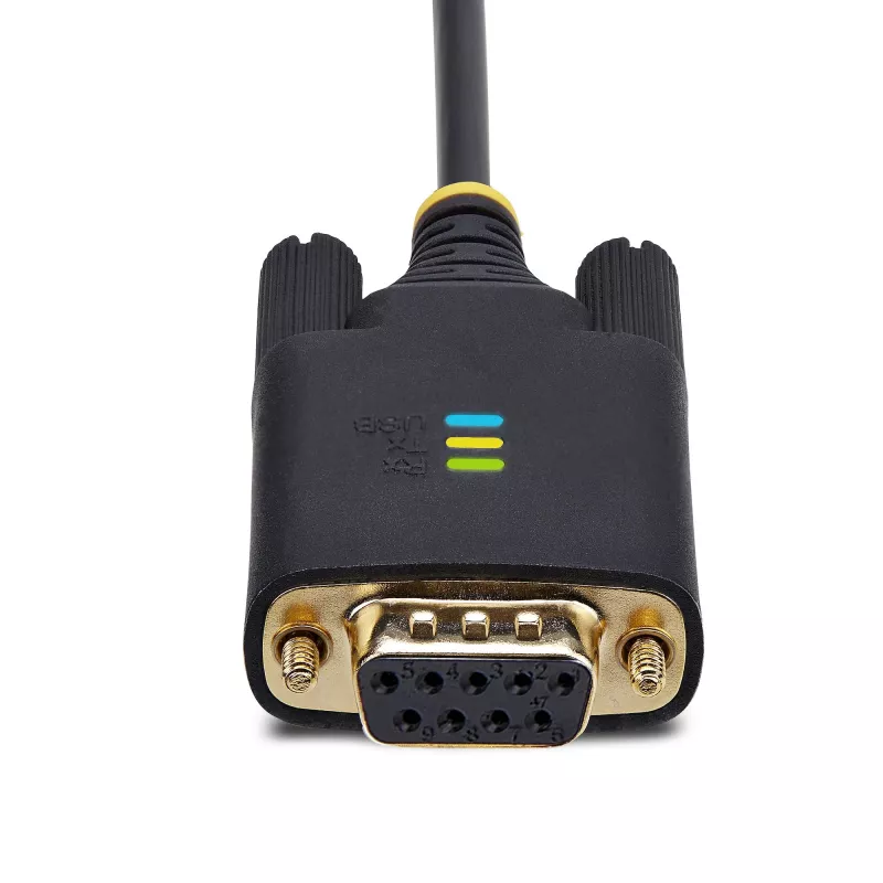 StarTech.com cavo adattatore seriale da USB a null modem 1 m, viti/dadi DB9 sostituibili, COM Retention, da USB-A a RS232, FTDI, protezione ESD livello 4, Windows/macOS/ChromeOS/Linux – costruzione robusta in TPE