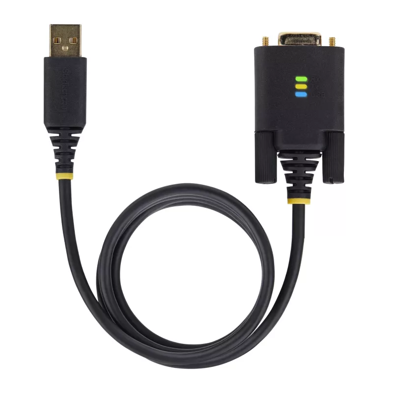 StarTech.com cavo adattatore seriale da USB a null modem 1 m, viti/dadi DB9 sostituibili, COM Retention, da USB-A a RS232, FTDI, protezione ESD livello 4, Windows/macOS/ChromeOS/Linux – costruzione robusta in TPE