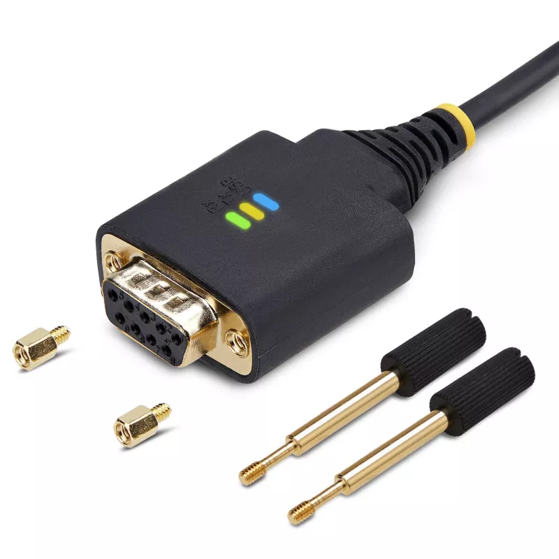 StarTech.com cavo adattatore seriale da USB a null modem 1 m, viti/dadi DB9 sostituibili, COM Retention, da USB-A a RS232, FTDI, protezione ESD livello 4, Windows/macOS/ChromeOS/Linux – costruzione robusta in TPE