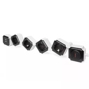 Ciabatta Digitus flessibile 4 prese con 2 porte USB e interruttore