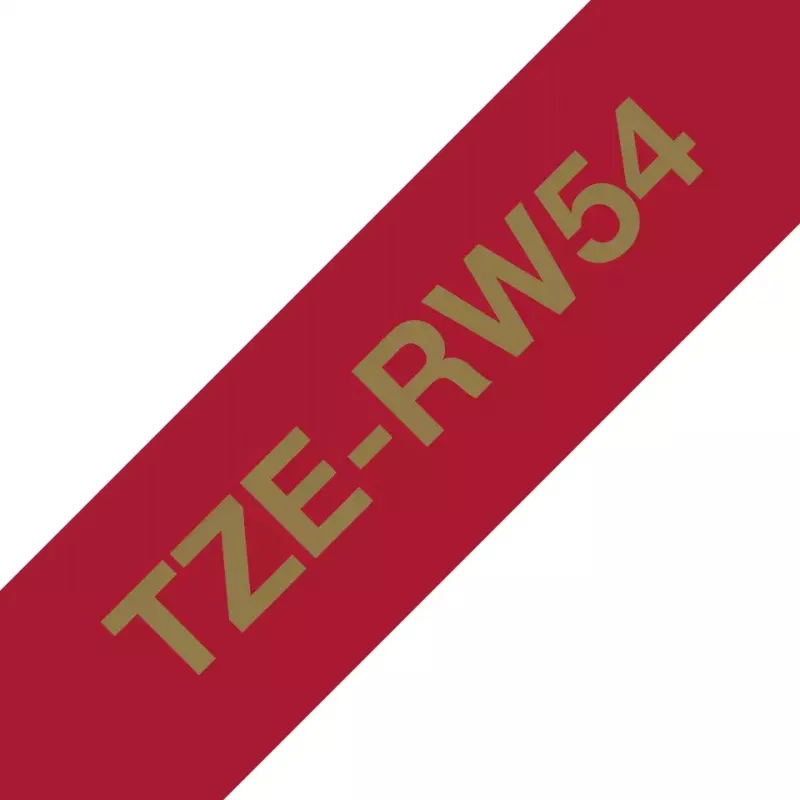 Brother TZE-RW54 nastro per etichettatura oro su rosso